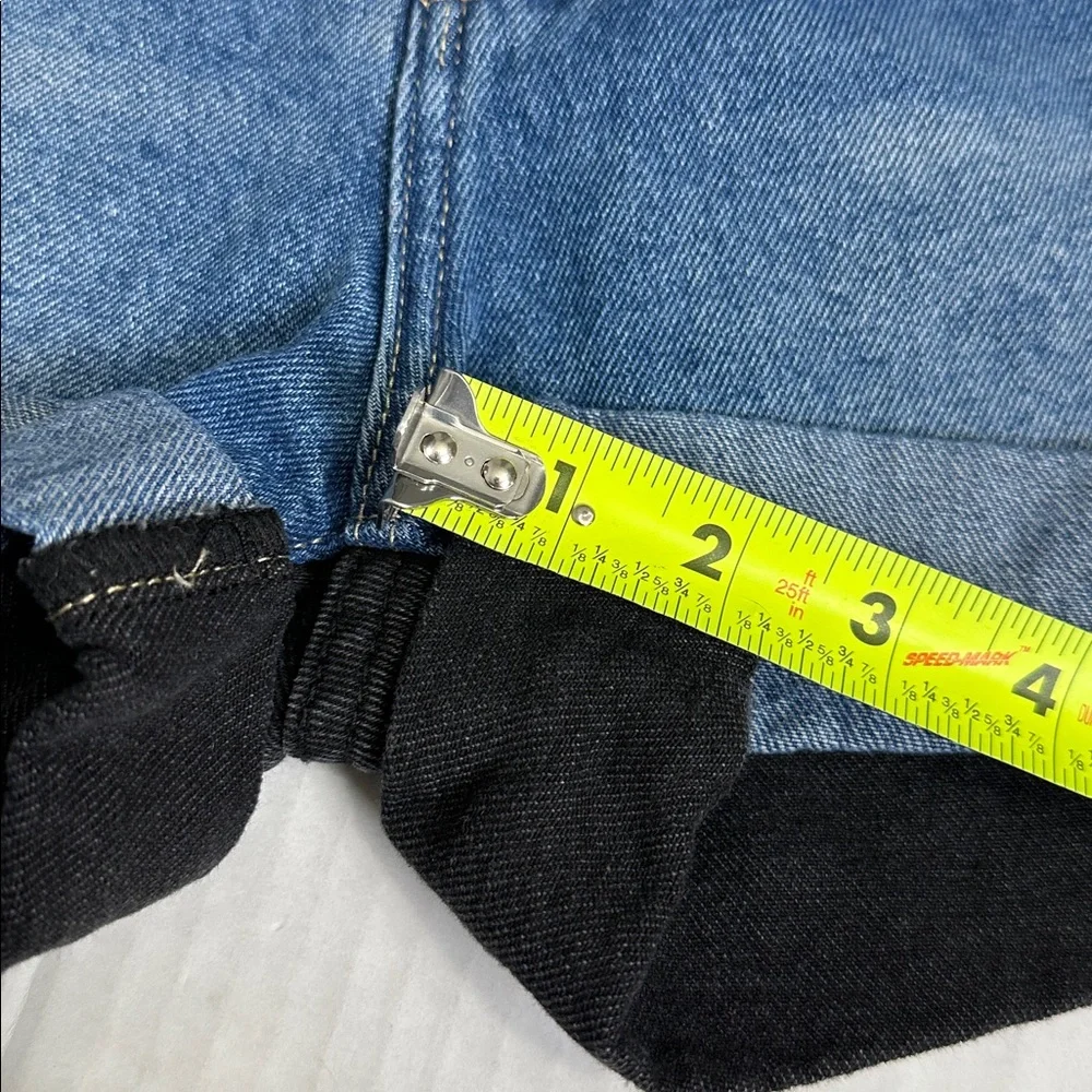 Simple Society Color Block Black Blue Denim Short Button Fly Womens 25 High Rise - Picture 8 of 8
